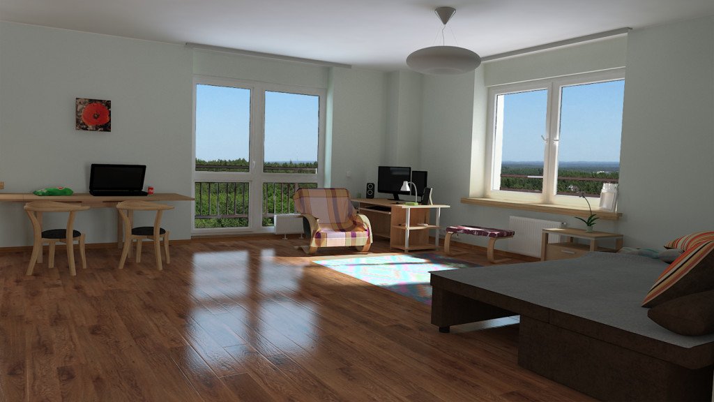 3d rendered image of a living room