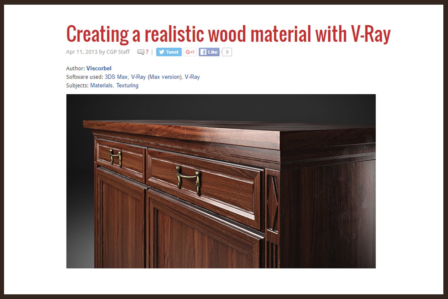 realistic wood material made with vray