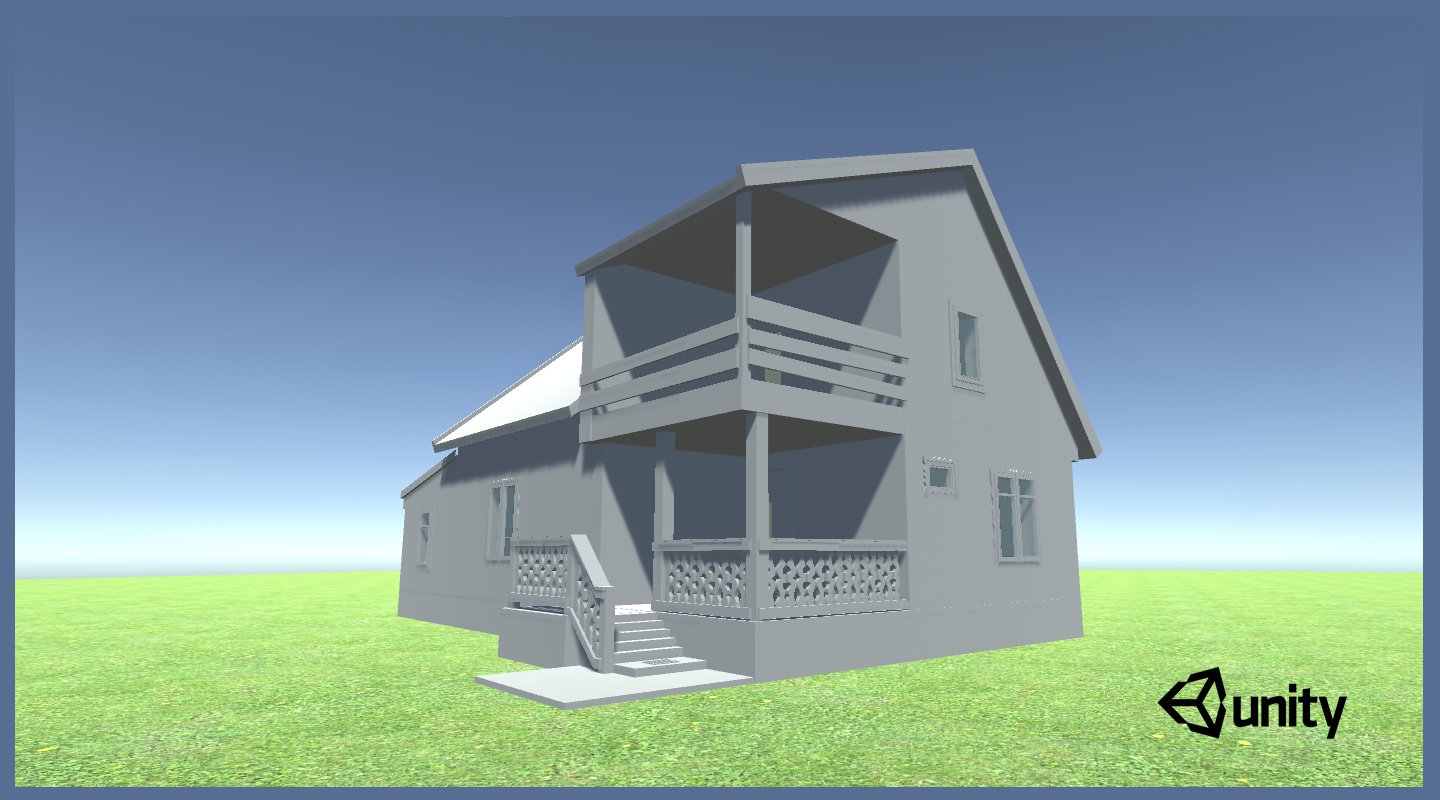 3D house model inside unity game engine
