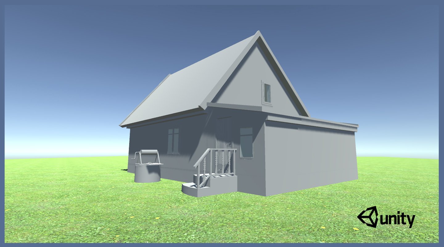 3D house real time render inside Unity game engine