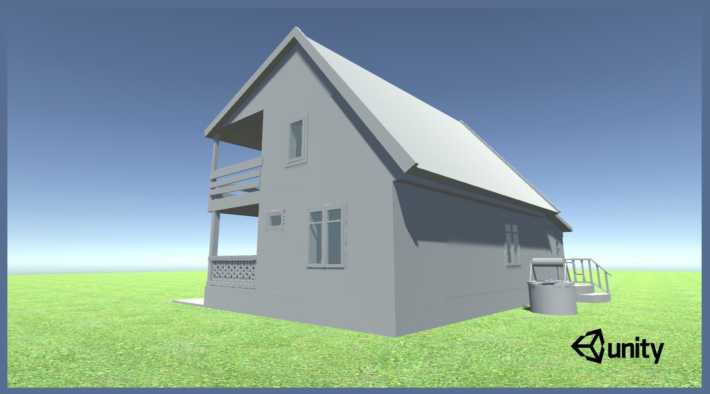 3D house real time render inside Unity game engine