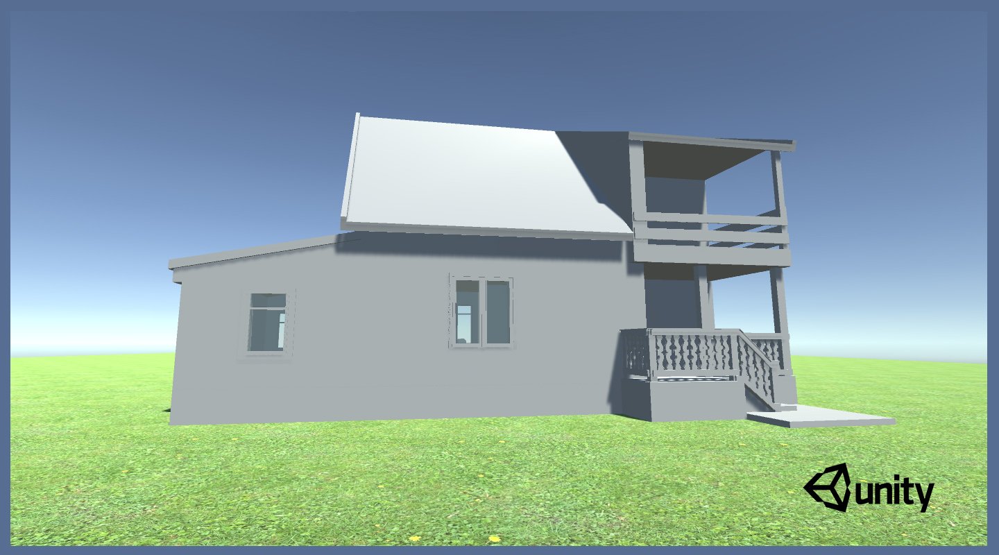 3D house real time render inside Unity game engine