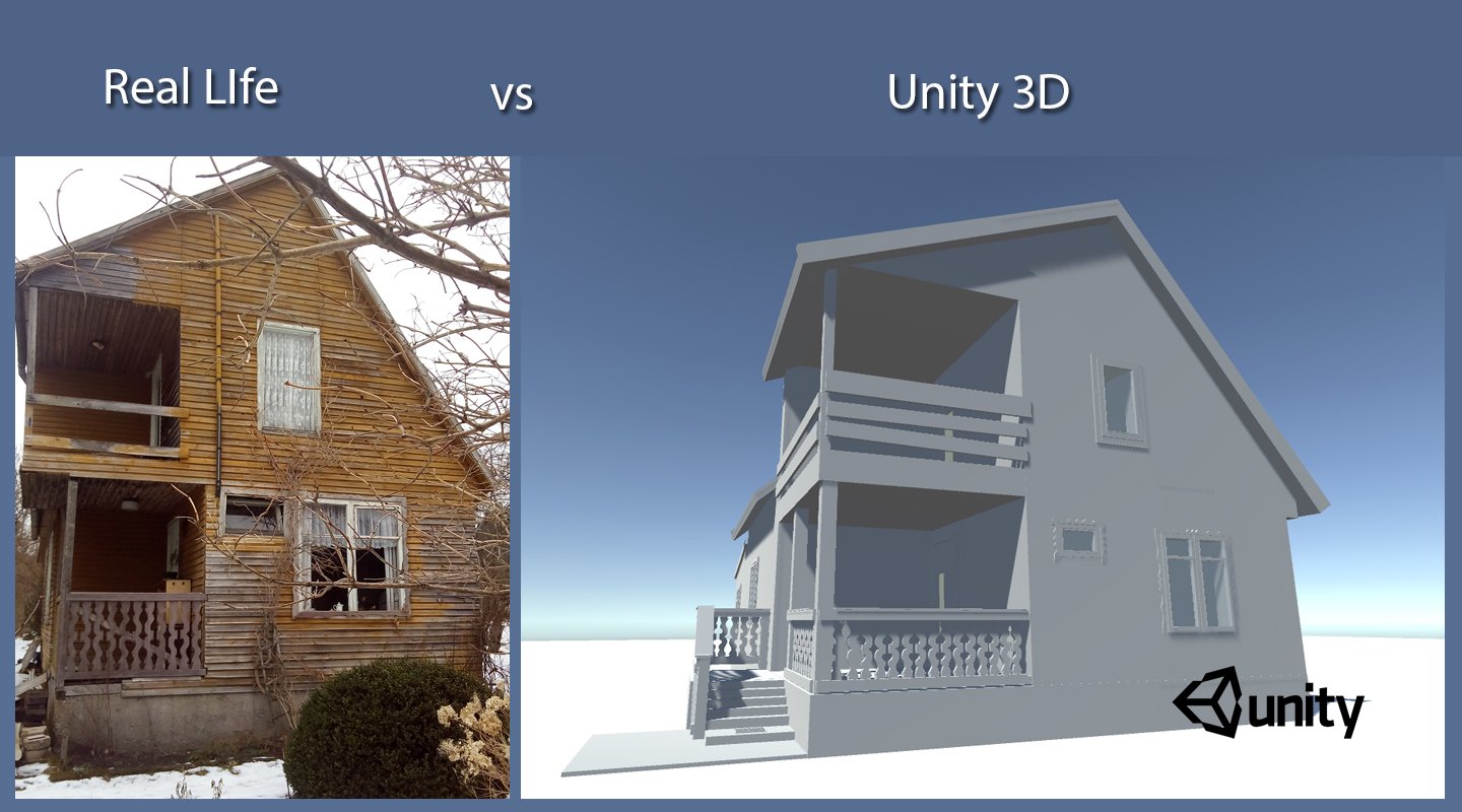 3D house real time render inside Unity game engine