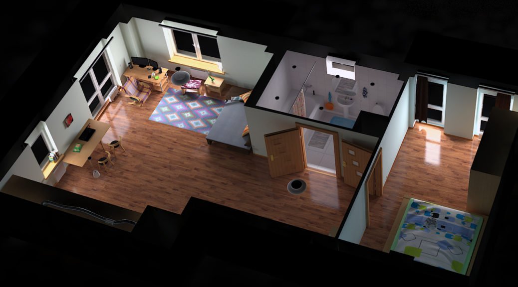 3D Apartment model. I built my home in 3dsMax