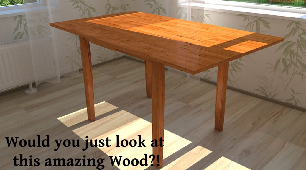 3r dendered image of a wooden table